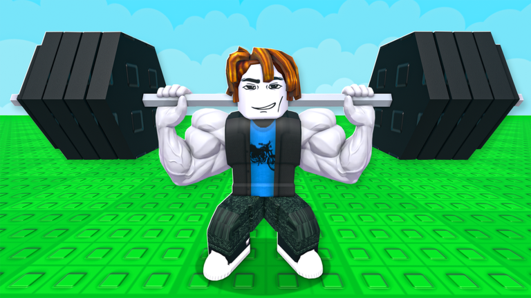 Official +1 Muscle to Break Walls promotional scene from the Roblox listing